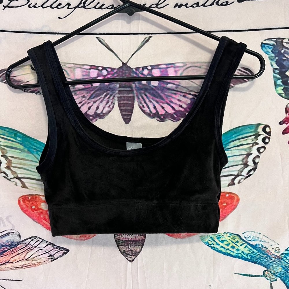 Black Velour Sports Bra